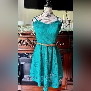 Women’s Teal Lace Sleeveless Dress Maurice’s Size Small